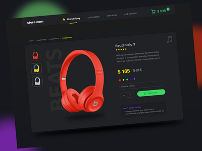 Dark Mode Ecommerce black friday clean design clean ui colours dark mode dark theme dark ui ecommerce music store design ui ux