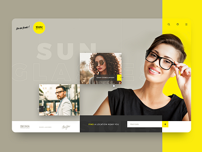 eCommerce UI Concept for a Sunglass Store beige branding color creative design ecommerce fashion shop shop app ui user interface website yellow