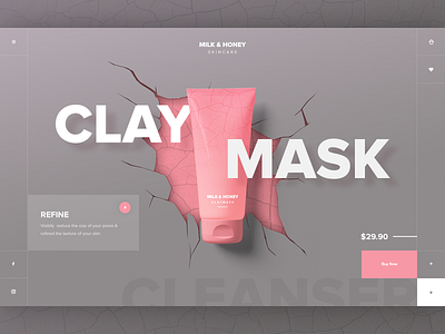 Beauty Brand Clay Mask UI Concept beauty design ecommerce fashion ui ui design website