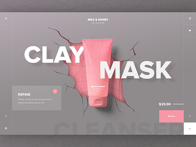 Beauty Brand Clay Mask UI Concept