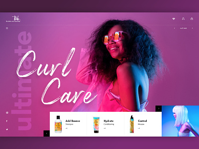 B&B Hair Care UI Concept color creative design ecommerce fashion hair products neon salon shop ui website