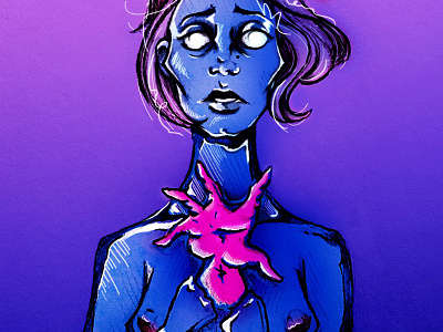 Peel Your Skin Until It Bleeds anxiety depression figure girl illustration illustrator mississippi neon nightmare photoshop