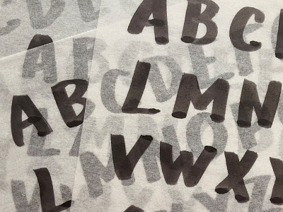 Handwritten glyph development for custom typeface font hand marker typeface typography