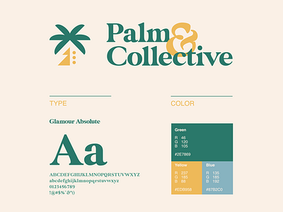 Palm & Collective Guidelines blue brand branding collective color dribbble green guidelines hierarchy logo nature palm template typography yellow