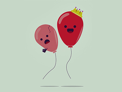 It's a race to the top balloon crown dribbble dribbble shot happy illustrator king me photoshop red sad vector