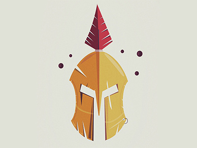 Warrior Helmet brute dribbble dribbble shot gold helmet illustrator photoshop red strong warrior