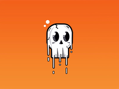 Melting Skull dribbble dribbble shot illustrator orange photoshop skull white