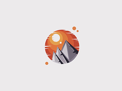 Mountain Logo circle clean dribbble dribbble shot illustrator logo mountain orange photoshop vector