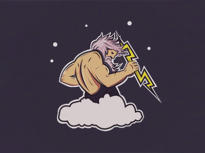 Zeus Logo cloud dribbble dribbble shot god greek illustrator photoshop thunder yellow zeus