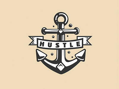 Hustle anchor black dribbble dribbble shot hustle illustrator logo photoshop sea white