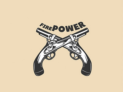 Firepower beige black dribbble dribbble shot fire gun illustrator old photoshop power shoot white