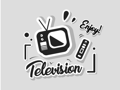 Retro Television! black clean dribbble dribbble shot grey illustrator old photoshop retro tv