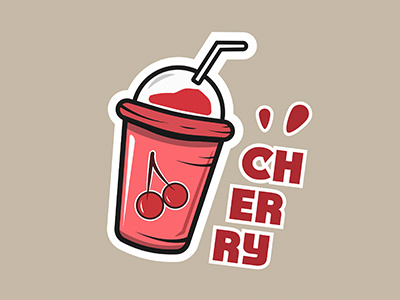 Cherry Slurpee cherry dribbble dribbble shot drink fun illustrator photoshop red slurpee white