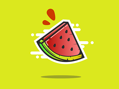 Watermelon dribbble dribbble debut fruit fun green illustrator photoshop red shot summer watermelon