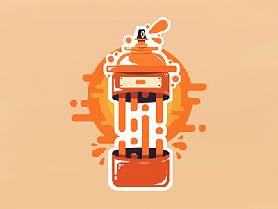 Spray Paint abstract can dribbble dribbble debut fun illustrator orange pain photoshop shot spray summer