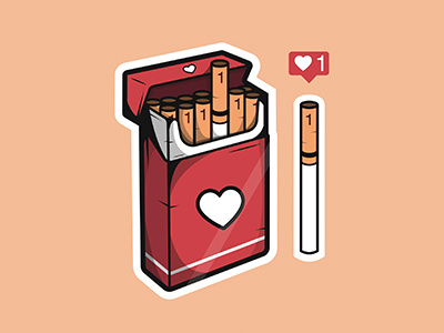 CAUTION: May cause addiction addiction dribbble dribbble debut heart illustrator instagram like photoshop red shot