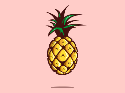 Summer Pineapple dribbble dribbble debut fun green illustrator photoshop pineapple pink shot summer yellow