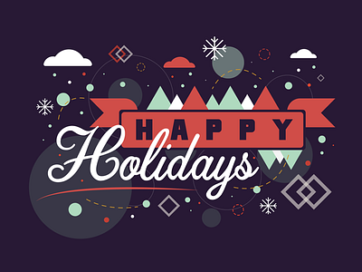 Happy Holidays! cool design dribbble fun graphic holiday illustration modern purple sleek