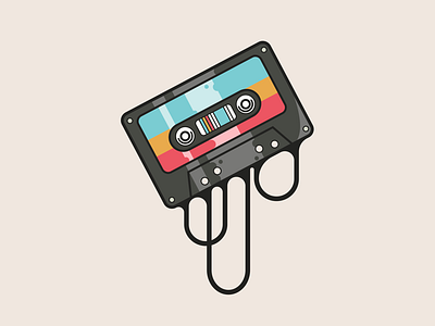 Retro Sound adobe blue dribbble illustration music red retro sound yellow