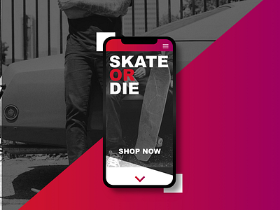 SKATE OR DIE app black design dribbble red skateboarding ui ux