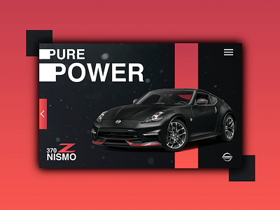 370Z Nismo Landing Page black car dribbble gradient nissan red speed ui ux