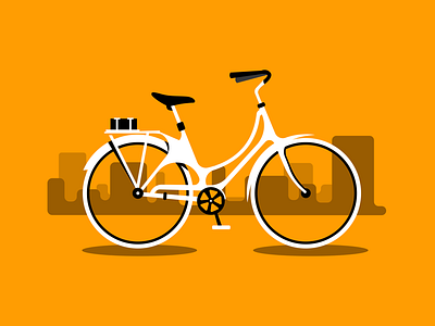 City Ride bright city design dribbble illustration minimal orange summer