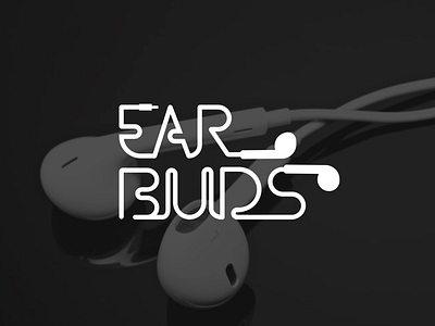 Ear Buds Logo black brand dribbble headphones logo music new white