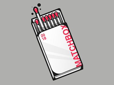 Matchbox black color dribbble grey illustration logo red white