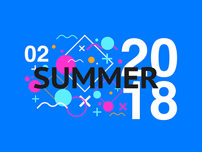 Summer of 2018 abstract blue dribbble illustration logo new pink summer
