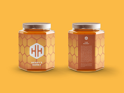 Henry's Honey Jar design dribbble logo mockup orange white yellow