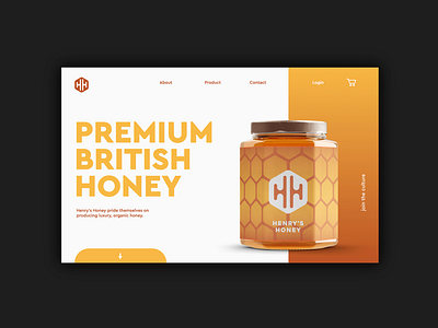 Henry's Honey Landing Page design dribbble new orange ui ux web white yellow