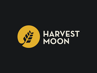 Harvest Moon black clean design dribbble logo minimal moon white yellow