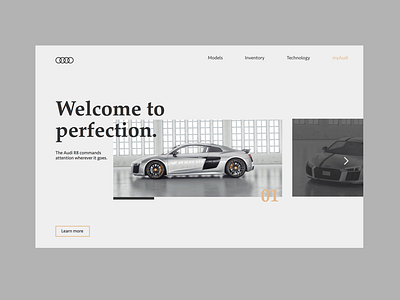 Audi Website Concept audi beige black car design dribbble if silver ui web white