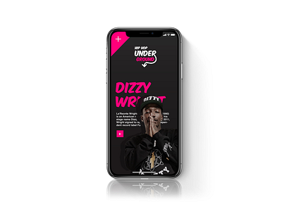 Hip Hop Underground Mobile black dribbble grey mobile pink ui ux white