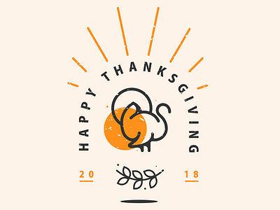 Happy Thanksgiving! black color design dribbble holidays logo orange white