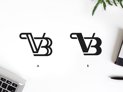 VB Logo black design dribbble logo mockup new white