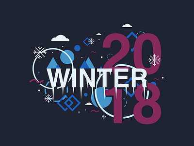 Winter of 2018 blue cold dribbble icon illustration illustrator logo purple white winter