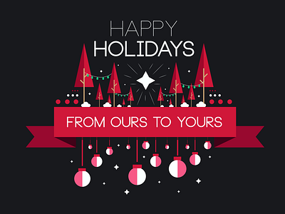 Happy Holidays black dribbble holidays new pink red white year