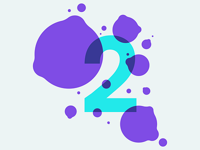 2 blue countdown dribbble logo new number purple white