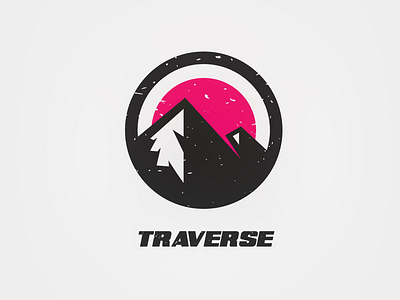 Traverse Logo black design dribbble illustration logo mountain new pink white