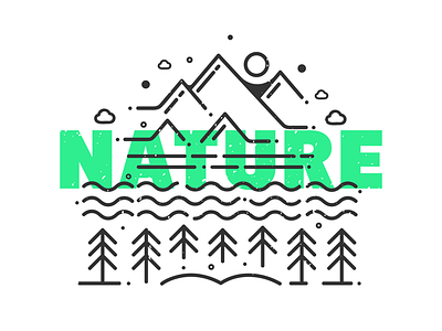 Nature black design dribbble green icon illustration logo nature new white