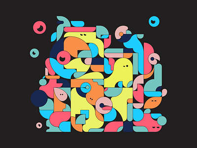 Beautiful Chaos abstract blue color design dribbble illustration new orange red yellow