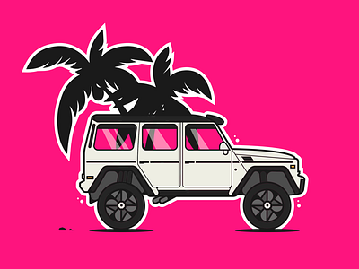 G-Wagon black car design dribbble expensive illustration luxury mercedes pink white