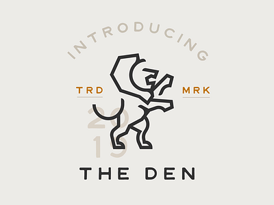 The Den beige black dribbble grey lion logo minimal new white