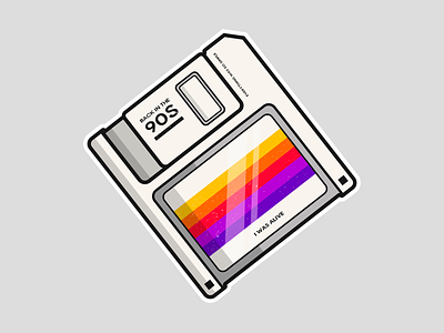 Retro Disk 90s clean design disk dribbble floppy illustration rainbow retro vector