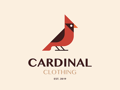 Cardinal Clothing Logo beige brand brand identity brown cardinal clothing dribbbble logo red
