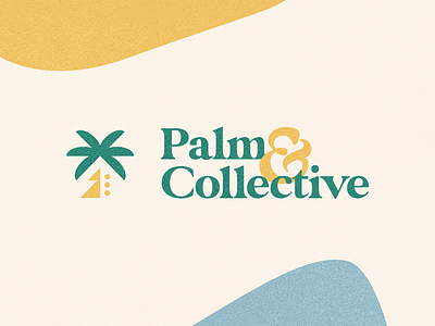 Palm & Collective blue branding calm collective design dribbble green logo nature palm pastel yellow