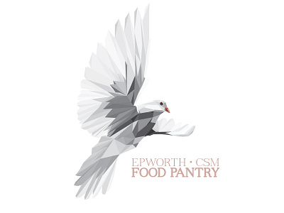 Food Pantry Logo bird clean dove geometric logo white