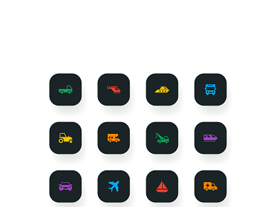 transportation icon set