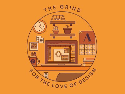 The Grind adobe design desk geometric graphic design grind illustration illustrator linework the vector work